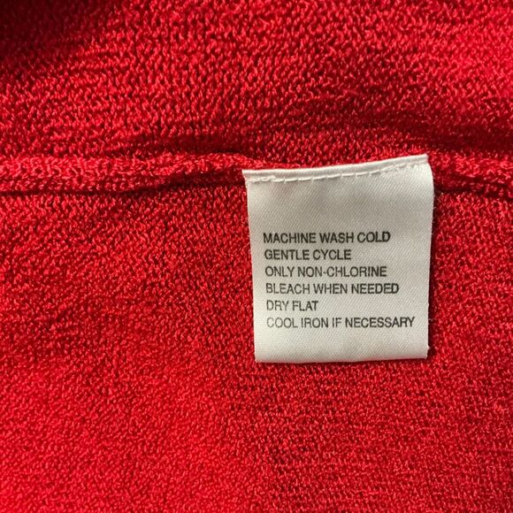 Sag Harbor 2 Layer 1-Piece Cardigan Sweater Size 3XL Red Long Sleeves Stretch - Picture 7 of 7